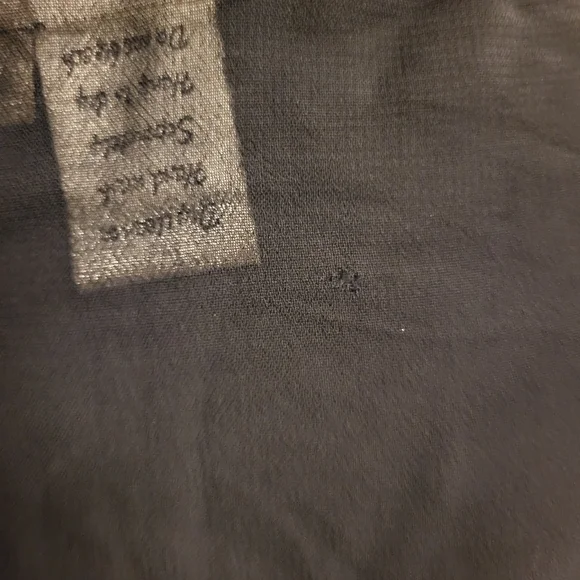 Papillon Sheer Black Beaded & Sequined Button-Up Top Size Large - Picture 11 of 13